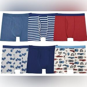 •NEW•Member's Mark Boys 6-Pack Organic Cotton Boxer Brief- ‘Navy Speed Cars’